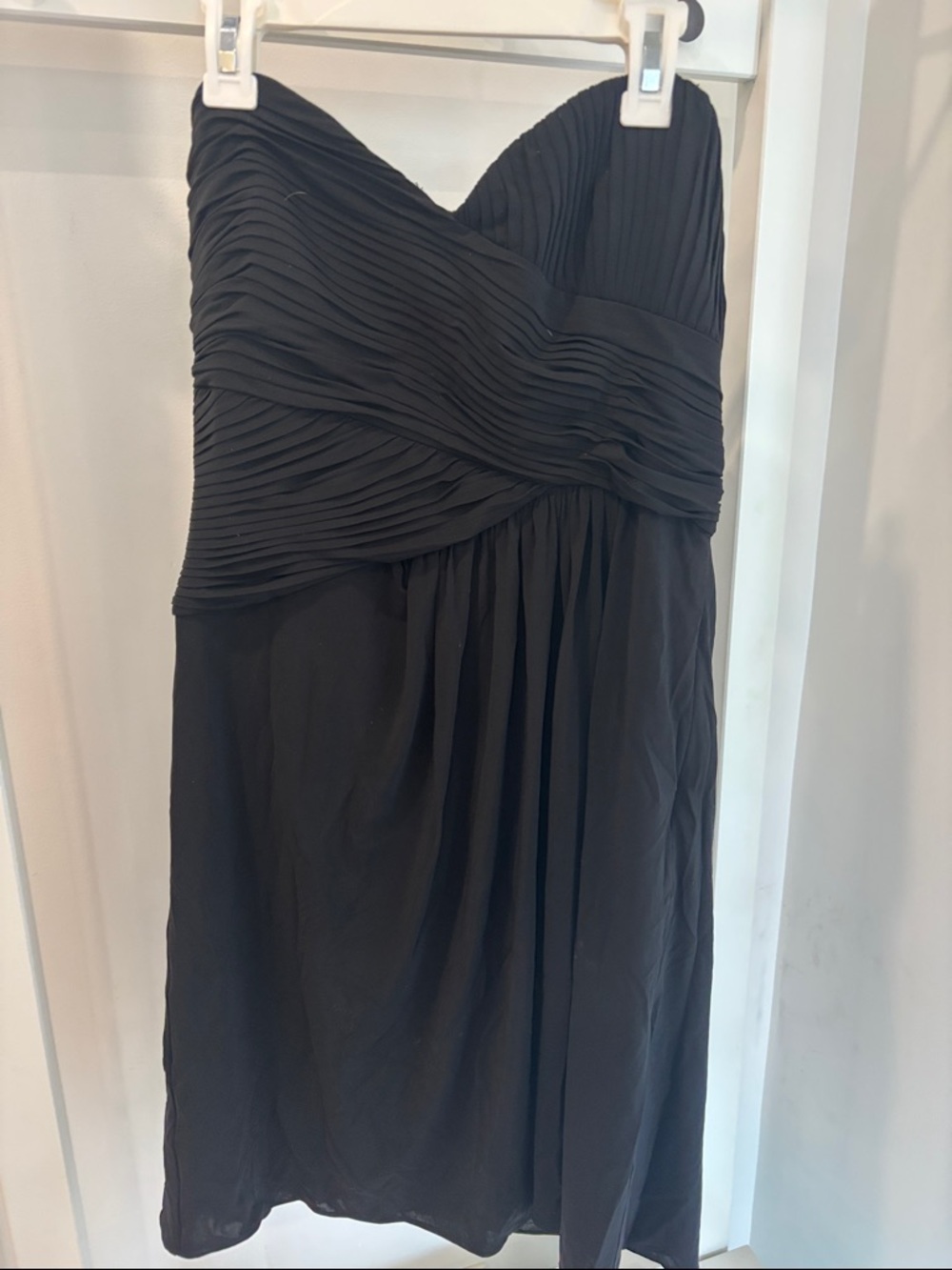 BCBG MaxAzria Strapless Black Pleated Bodice Dress